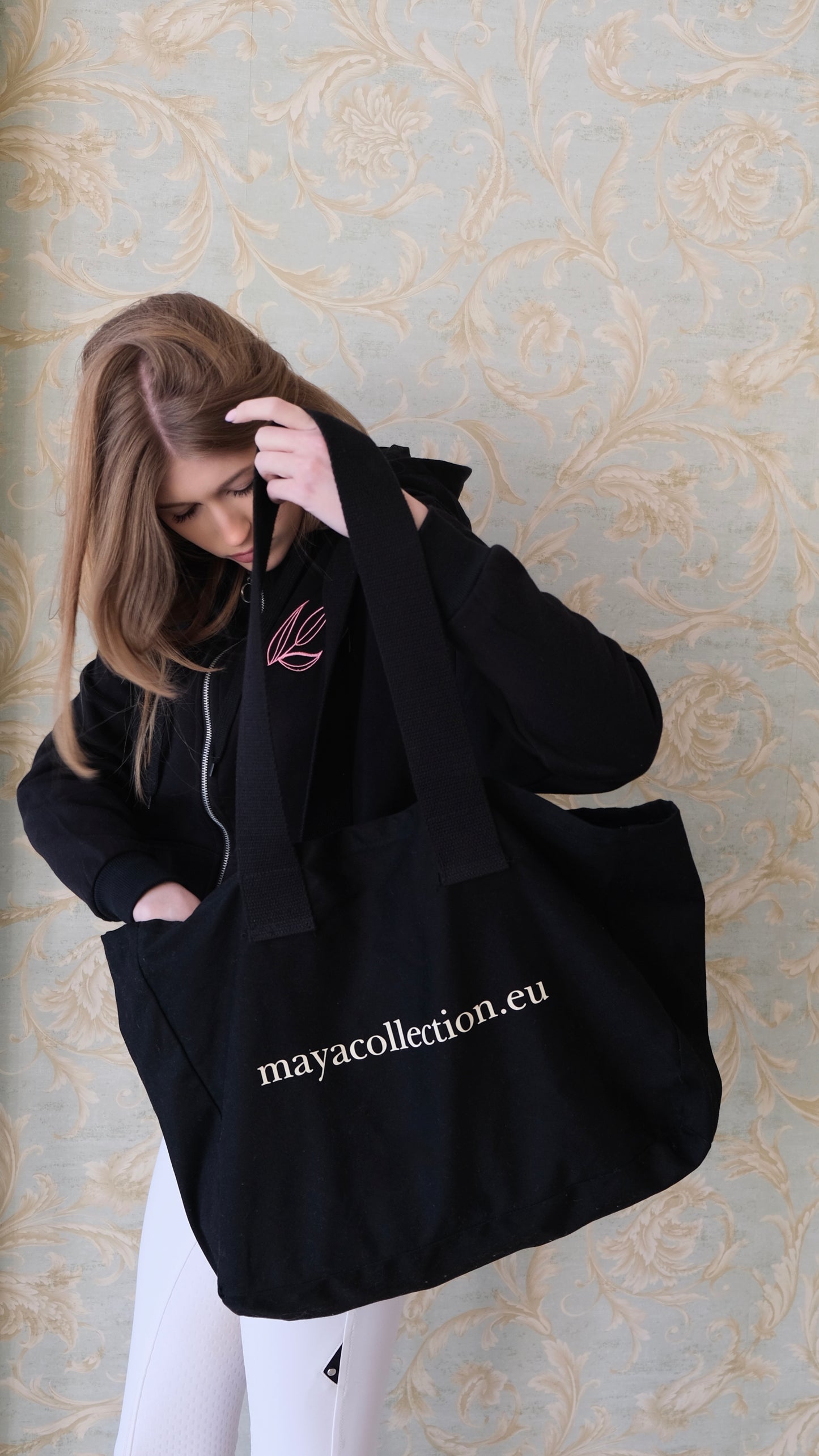 Duża torba materiałowa czarna