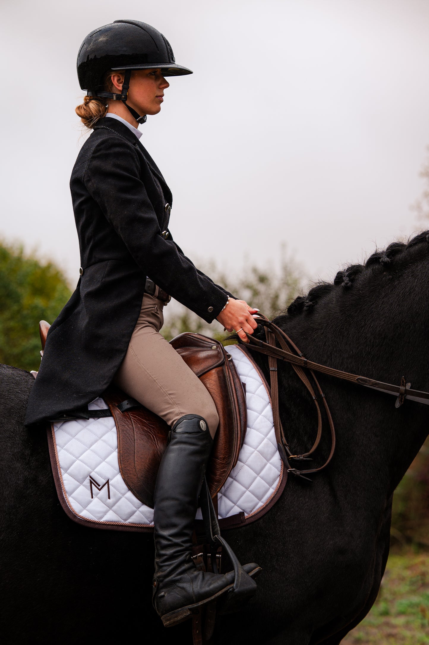 Czaprak white dressage