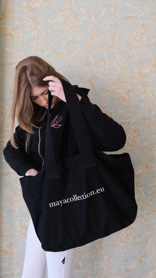 Duża torba materiałowa czarna