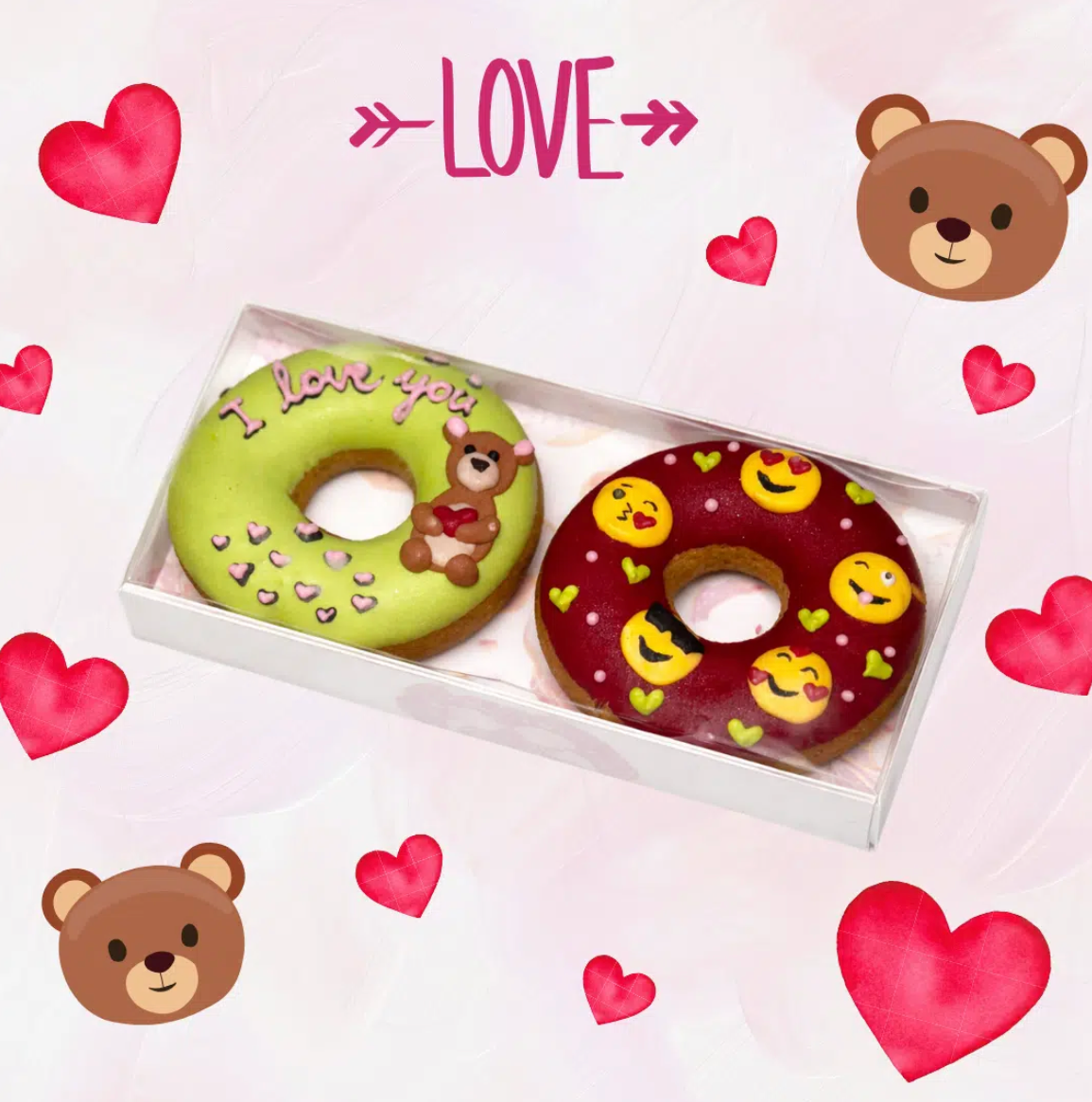 Pączki lukrowane - Valentines
